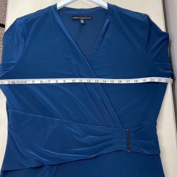 Elegant Blue Wrap Top - Picture 11 of 13